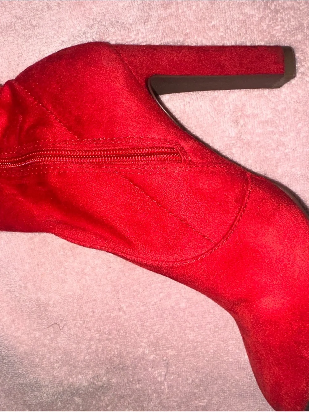 Shoe Dazzle Red Over-the-Knee High-Heel Boots